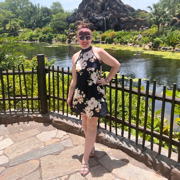 SHEIN Floral Halter Mini Dress - Picture 1 of 4